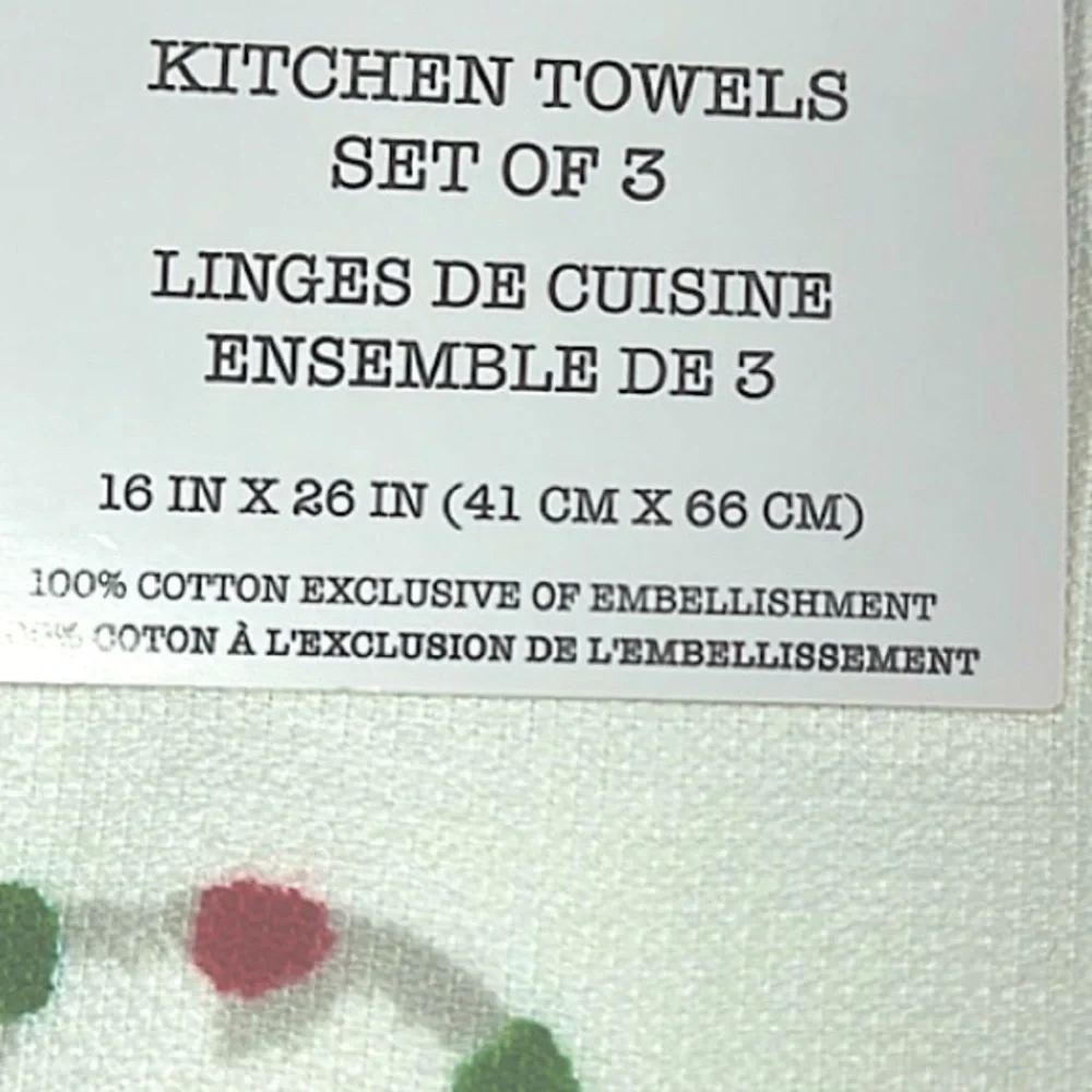 NEW Rae Dunn HOME SWEET HOME Gingerbread House Christmas Kitchen Towel Set/3